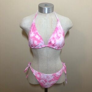 Berlook tie dye halter triangle bikini set recycled polyester